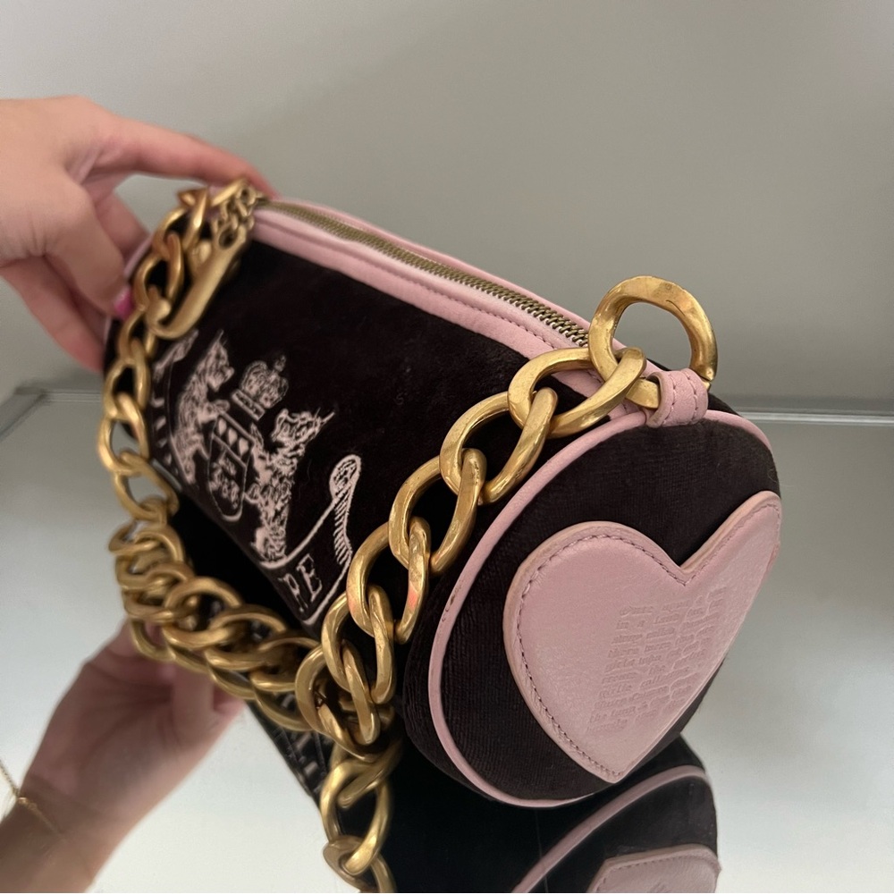 Juicy Couture RARE Vintage Barrel Bag Brown & Pink - Picture 2 of 5